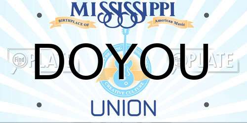 DOYOU Mississippi License Plate