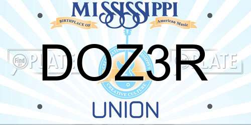 DOZ3R Mississippi License Plate