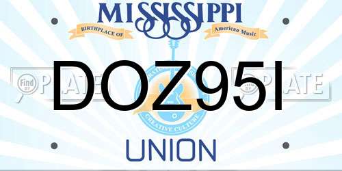 DOZ95I Mississippi License Plate