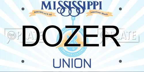 DOZER Mississippi License Plate