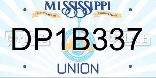 DP1B337 Mississippi License Plate