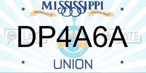 DP4A6A Mississippi License Plate