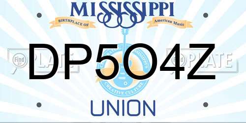 DP5O4Z Mississippi License Plate