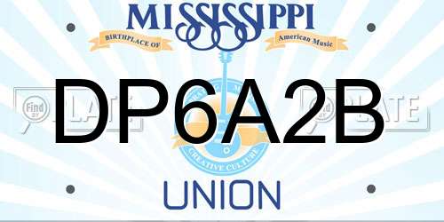 DP6A2B Mississippi License Plate