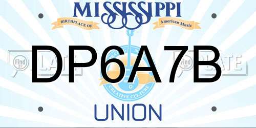 DP6A7B Mississippi License Plate