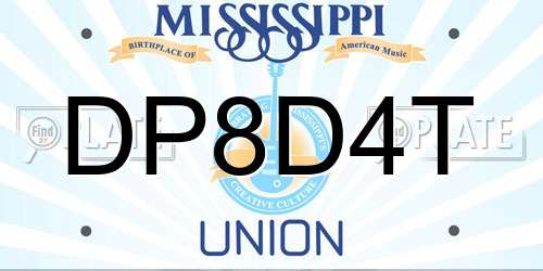 DP8D4T Mississippi License Plate
