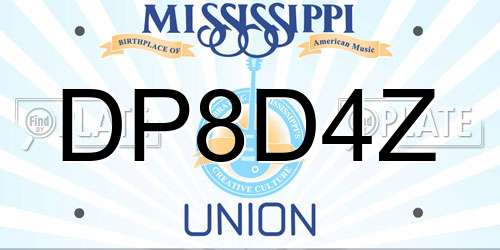 DP8D4Z Mississippi License Plate