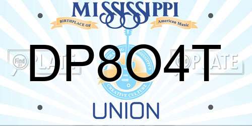 DP8O4T Mississippi License Plate