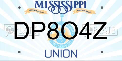 DP8O4Z Mississippi License Plate