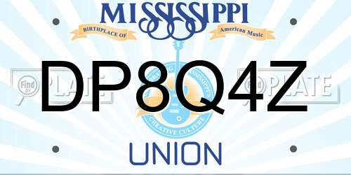 DP8Q4Z Mississippi License Plate