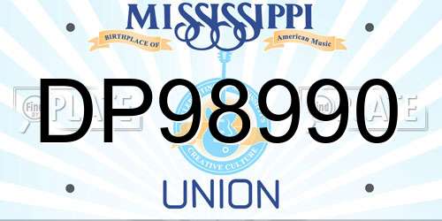DP98990 Mississippi License Plate