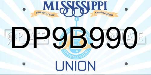 DP9B990 Mississippi License Plate