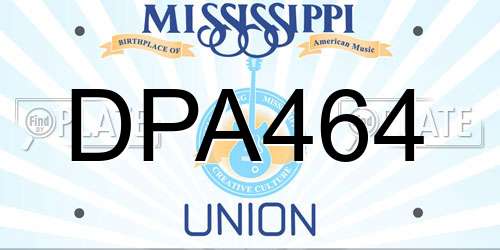 DPA464 Mississippi License Plate
