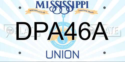 DPA46A Mississippi License Plate
