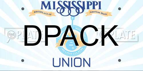 DPACK Mississippi License Plate