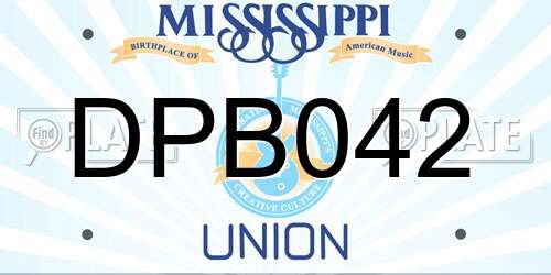 DPB042 Mississippi License Plate