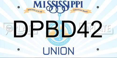 DPBD42 Mississippi License Plate