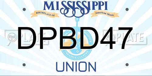 DPBD47 Mississippi License Plate