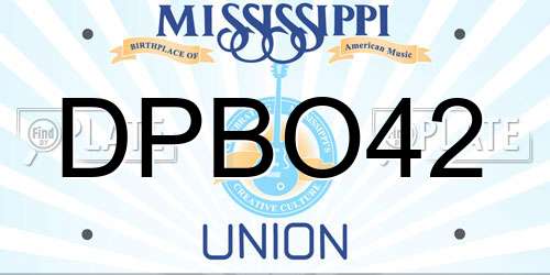 DPBO42 Mississippi License Plate
