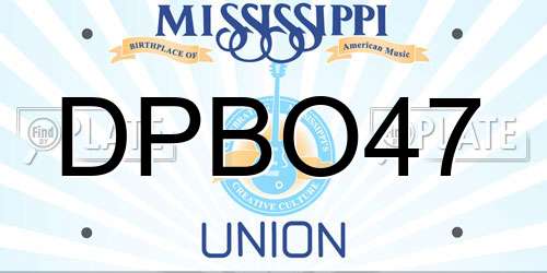 DPBO47 Mississippi License Plate