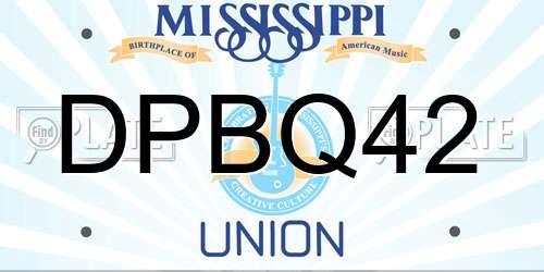 DPBQ42 Mississippi License Plate