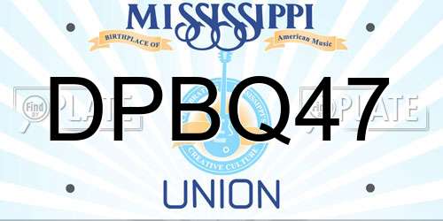 DPBQ47 Mississippi License Plate