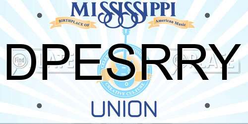 DPESRRY Mississippi License Plate