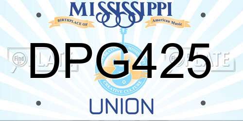 DPG425 Mississippi License Plate