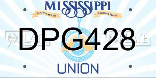DPG428 Mississippi License Plate
