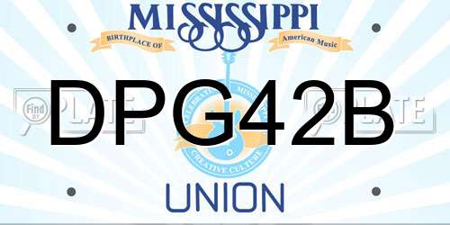 DPG42B Mississippi License Plate
