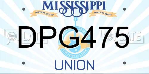 DPG475 Mississippi License Plate
