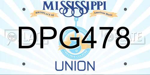 DPG478 Mississippi License Plate
