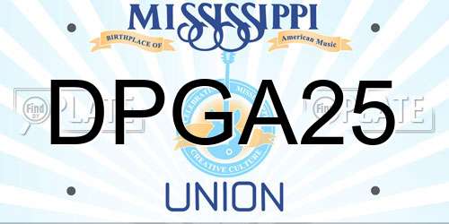 DPGA25 Mississippi License Plate