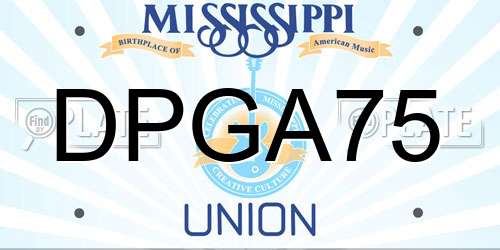 DPGA75 Mississippi License Plate