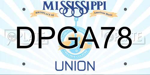 DPGA78 Mississippi License Plate