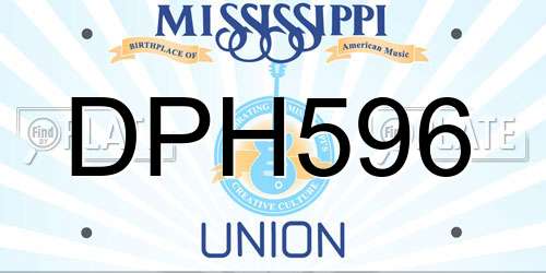 DPH596 Mississippi License Plate