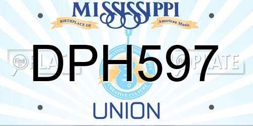 DPH597 Mississippi License Plate