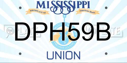 DPH59B Mississippi License Plate