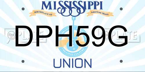 DPH59G Mississippi License Plate