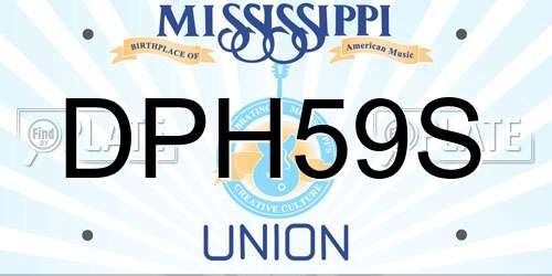 DPH59S Mississippi License Plate