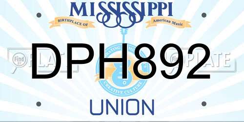 DPH892 Mississippi License Plate