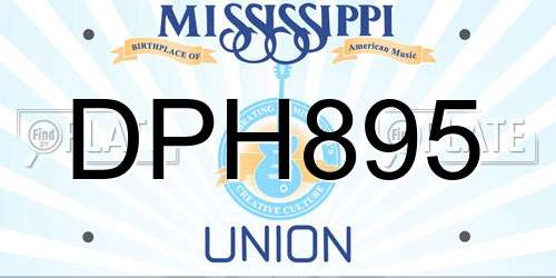 DPH895 Mississippi License Plate