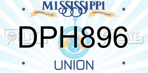 DPH896 Mississippi License Plate