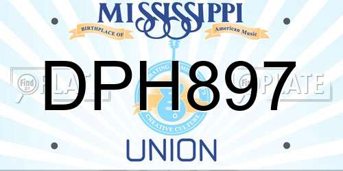 DPH897 Mississippi License Plate