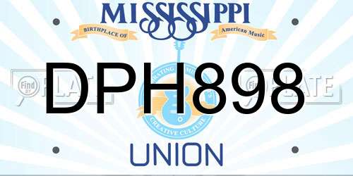 DPH898 Mississippi License Plate
