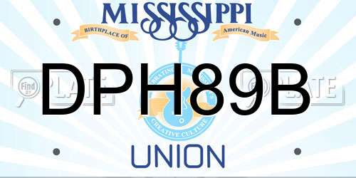 DPH89B Mississippi License Plate