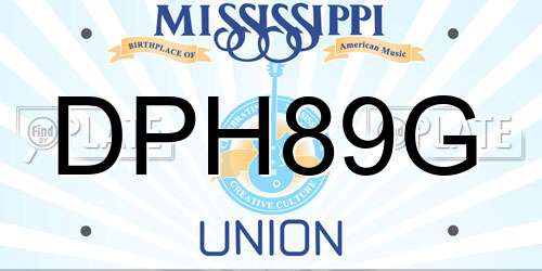 DPH89G Mississippi License Plate