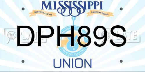 DPH89S Mississippi License Plate