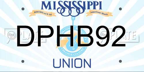 DPHB92 Mississippi License Plate