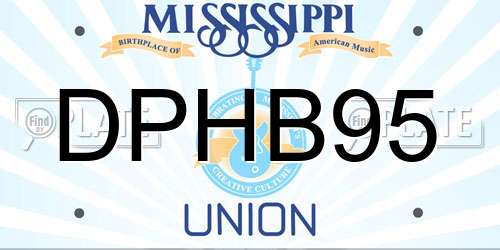 DPHB95 Mississippi License Plate